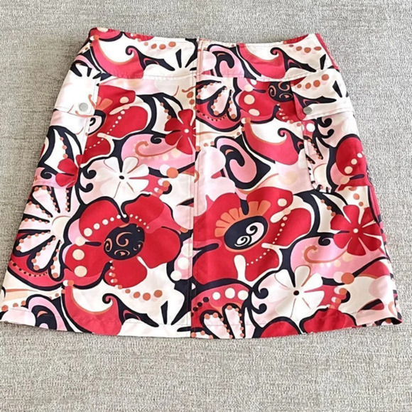 Marc Aurel Womens Size 38 A-Line Knee-Length Flower Print Skirt‎ Pockets Lined - Picture 4 of 10